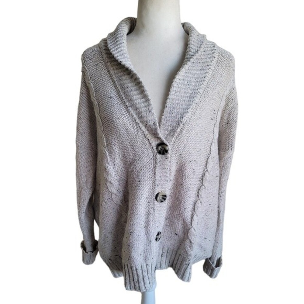 ModCloth grey button-down cardigan Viscose wool blend button closure woman's 1X
